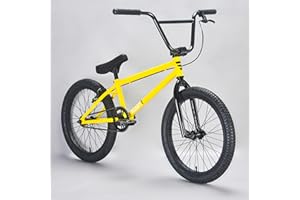 Mafiabikes Kush1 Black 20 inch BMX Bike - Yellow, Fat Tyres, Freestyle BMX Bike