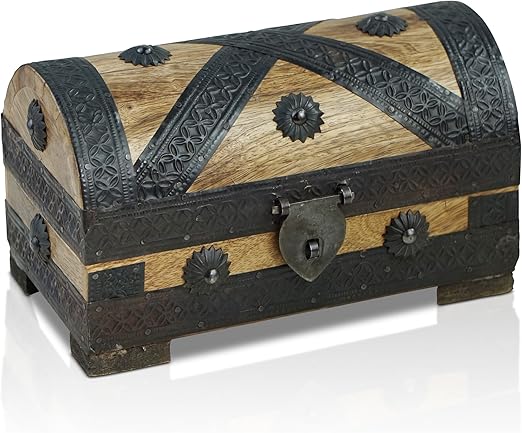 Brynnberg - Caja de Madera Cofre del Tesoro Pirata de Estilo Vintage