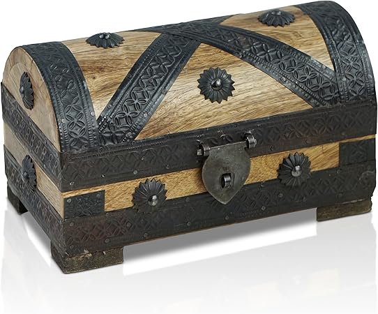 Brynnberg - Caja de Madera Cofre del Tesoro Pirata de Estilo Vintage