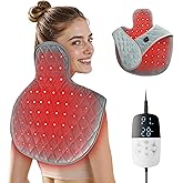 Red Light Therapy for Neck and Shoulder, Infrared Light Therapy for Shoulder/Back, Red Light Therapy for Body Pain Relief with Pulse/ 9 Timer/ 5 Light Intensity/ 3 Working & Heating Mode/ 660nm&850nm