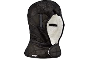 Winter Hard Hat Liner, Insulated, Sherpa Fleece Lined, Shoulder Length, Ergodyne N-Ferno 6952,Black