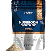 Mushroom Coffee with Collagen - Caramel Blend – Adaptogenic Instant Coffee for Energy, Focus, & Mental Clarity – Enhanced with Lion’s Mane, Chaga, Cordyceps & L-Theanine (30 Servings)