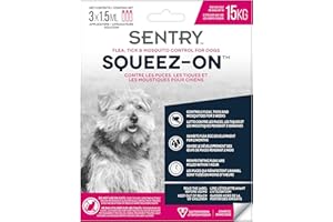 Sergeant's Sentry Flea, Tick & Mosquito Control for Dogs Weighing up to 15 kg, 3 Tubes