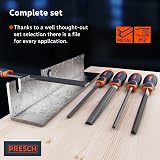 PRESCH Presch File Set 5 pcs High Quality Metal File Set Flat Half Round Round view 2