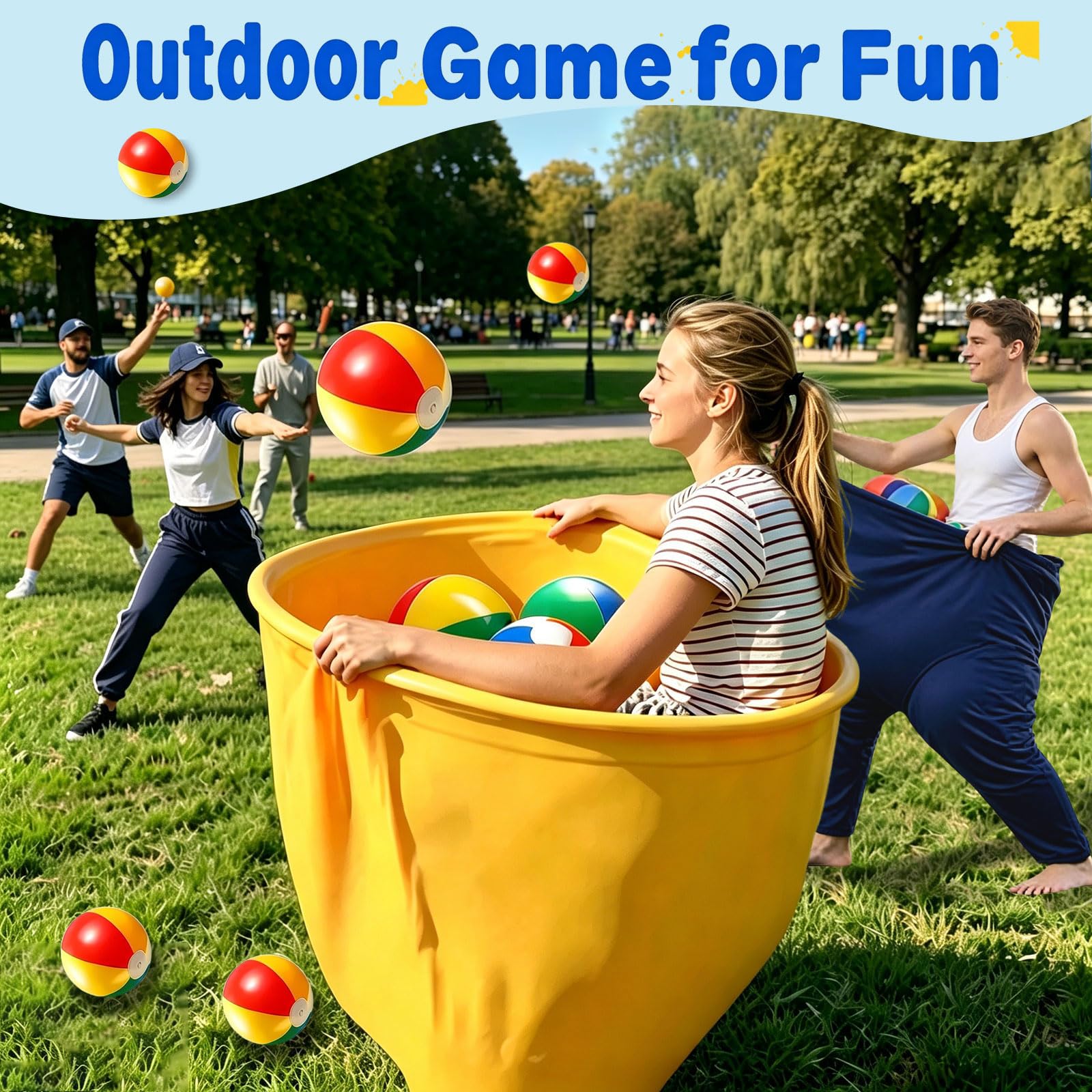 Condition photo showing New/Like New for granny pants yard game, 4 pack giant pants with 15 balls & 2 pumps catch games, party game for famil