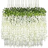 Pauwer Wisteria Hanging Flowers 24 Pack Fake Flower