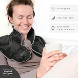 Qomfor Microwavable 1.5kg Weighted Neck & Shoulder Heating Pad Dark Grey view 4