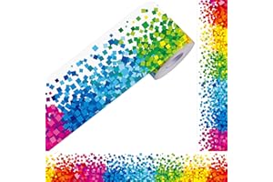 60 Feet Bulletin Board Borders, Confetti Straight Rolled Border Trim Back-to-School Bulletin Boards Decoration, Walls, Desks,
