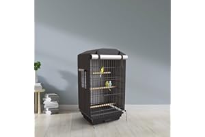 KNUTI Universal Bird Cage Cover Good Night Blackout Thin Lightweight Breathable Small Animal Cages Cover Pet Removable Durable Protector (Black, 35" H x 17.5" W x 14" L)