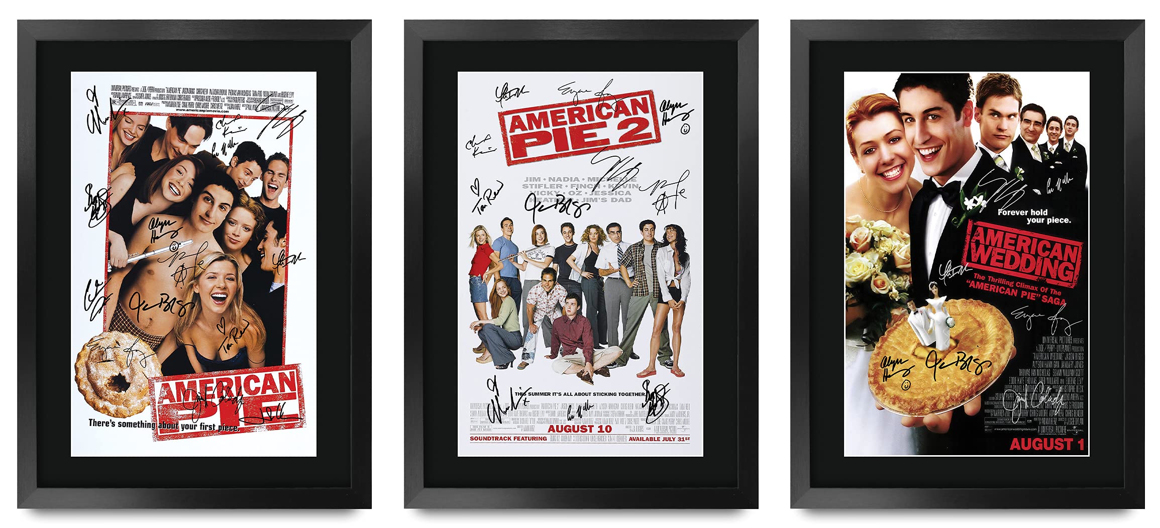 HWC Trading FR A3 American Pie Collection x 3 Jason Biggs Gifts Printed Poster Signed Autograph Picture for Movie Memorabilia Fans - A3 Framed