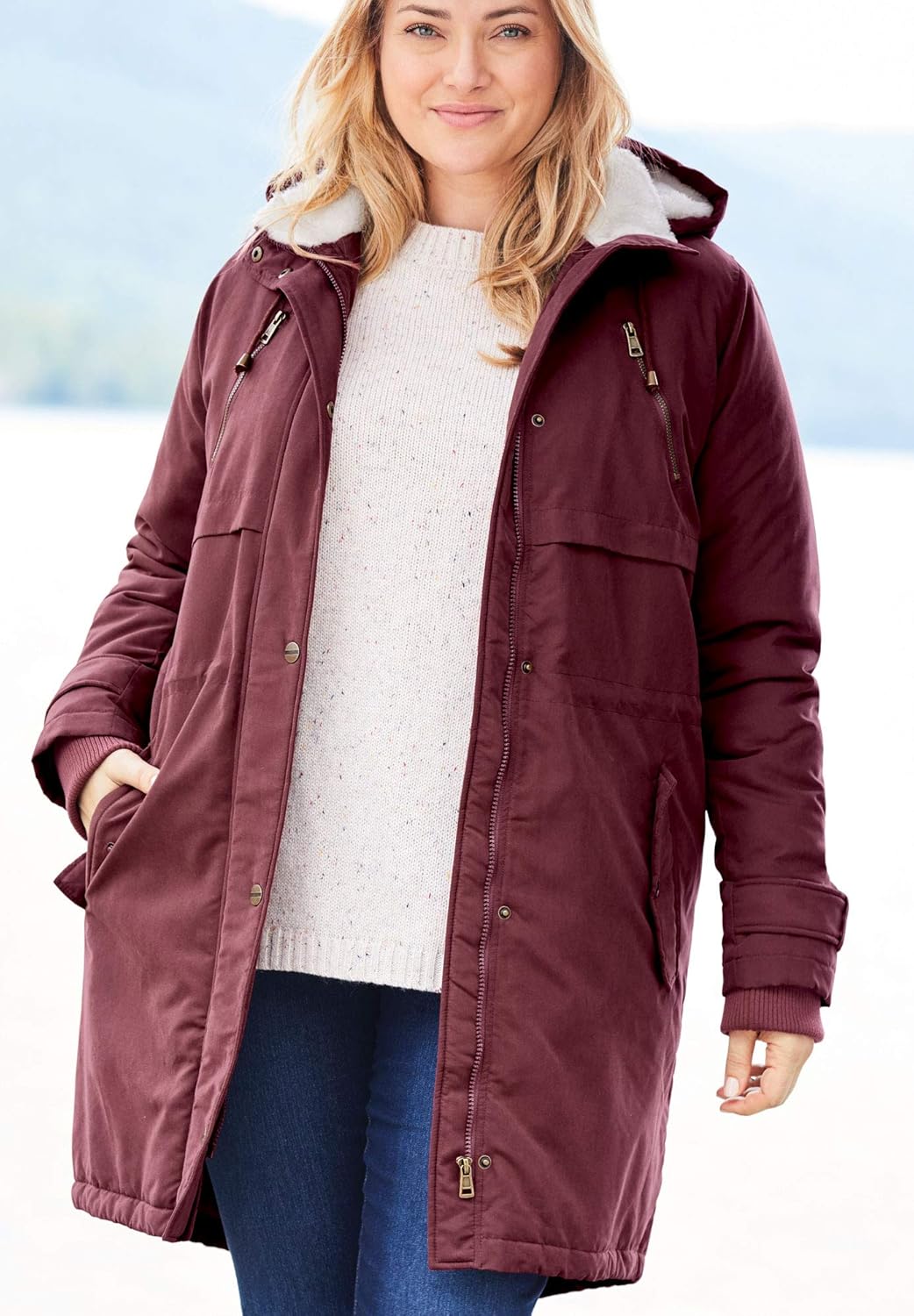 plus size stadium coat