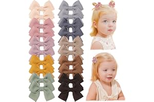 Jollybows 20pcs Baby Hair Clips Girls Bows 2" Mini Alligator Clip Toddler Pigtail Bow Fine Hair Clip