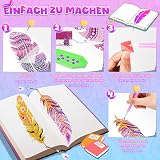 Jovicos 5D Diamond Painting Bookmarks Kit Feather Shape 6 Pcs for Girls view 5