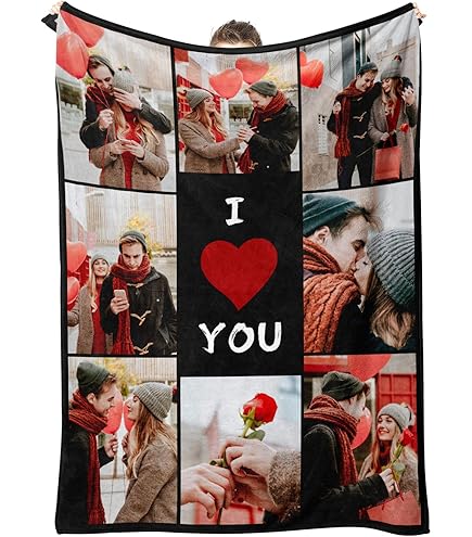 Easycosy Personalized Photo Blankets For Couples Gifts, Custom Pictu