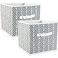 DII Non Woven Storage Collection Polyester Herringbone Bin, Small Set of 2, Gray, 2 Piece