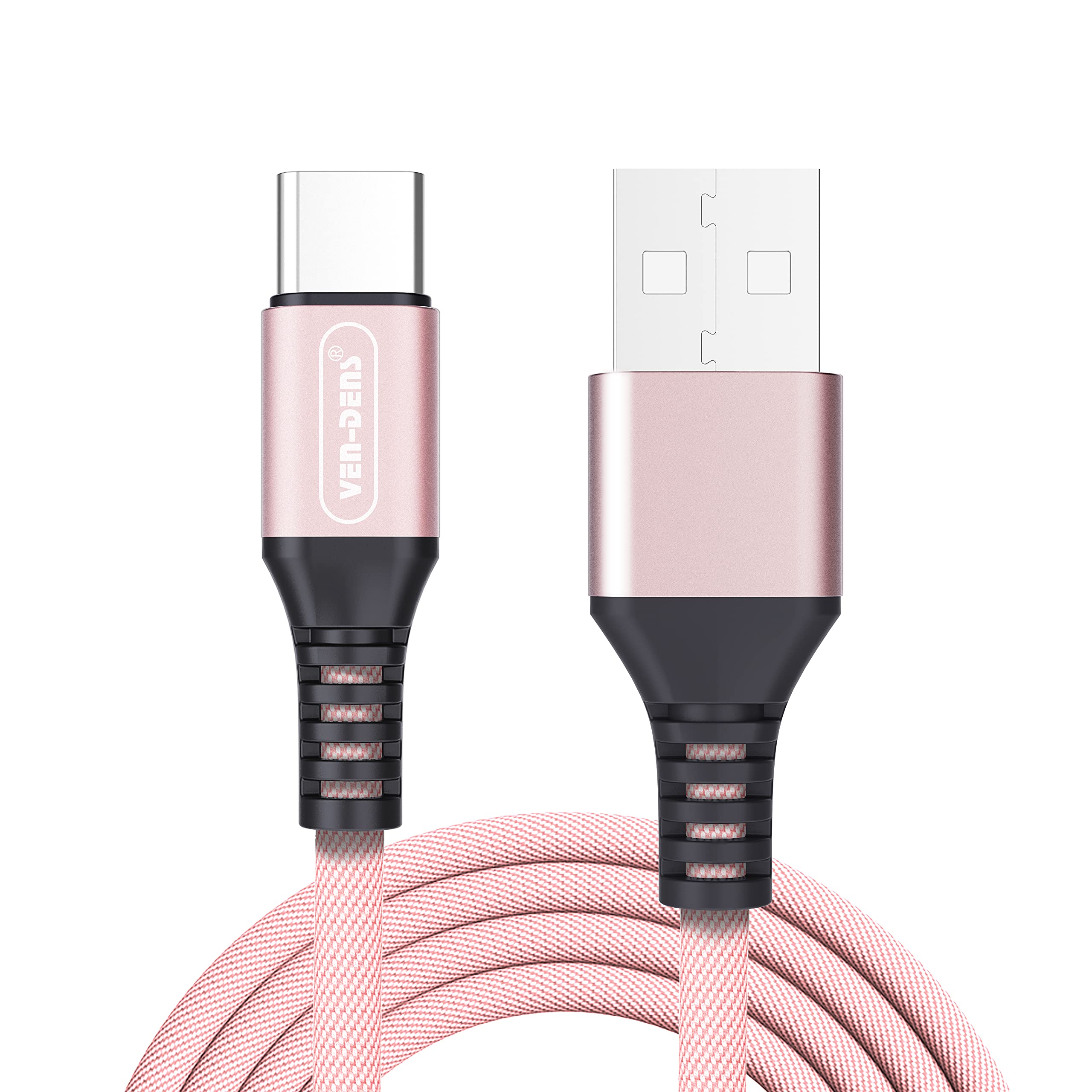 Charger Cable For Huawei P40/P40 Pro/P40 Lite/P30/P30 Pro/P30 Lite/P20/P20 Pro/P20 Lite/P Smart 2021 [1.5 M] 3A Nylon Braided USB TO USB C Charger Cable Data Lead Fast Charging Cable (ROSE GOLD)