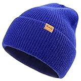 Royal Blue Beanie Hats for Men Women, Warm Winter