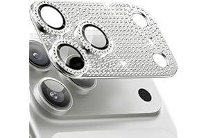 WSKEN for iPhone 17 Pro Max Camera Lens Protector Diamond Bling - [Not Easy to Fall][Strong Adsorption] Glitter Metal Aluminum Alloy Rear Camera Screen Cover Accessories, Silver