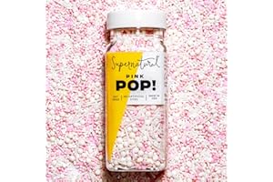 Pink Pop! Natural Nonpareils Sprinkles by Supernatural, No Artificial Dyes, Soy Free, Gluten Free, Vegan, 3oz