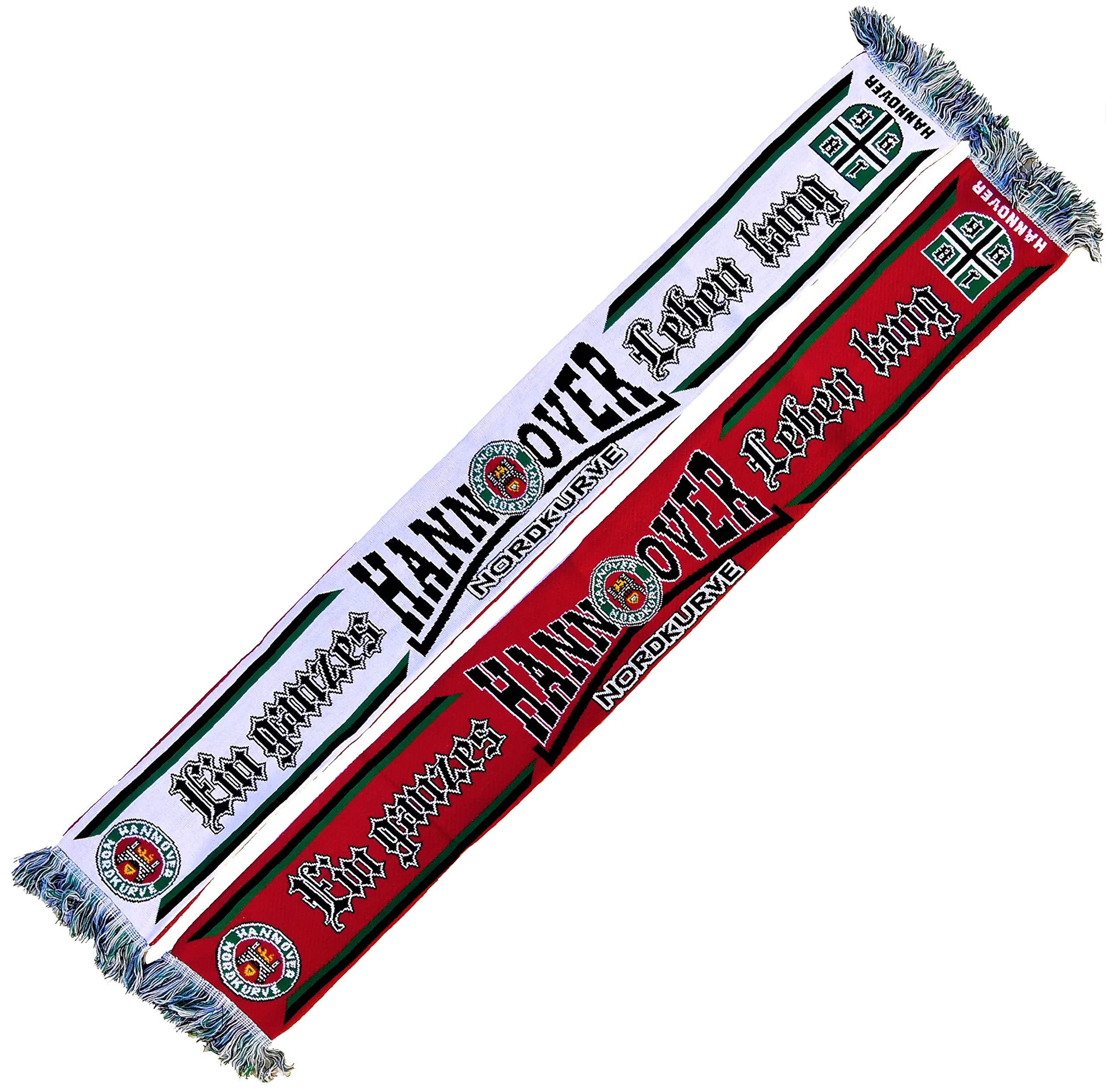 Hannover Football Scarf, A Whole Life Long (Extra Soft Quality), Black, White, Green, Red