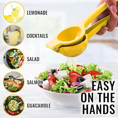 Zulay Kitchen Metal Lemon Squeezer Handheld Lemon Juicer