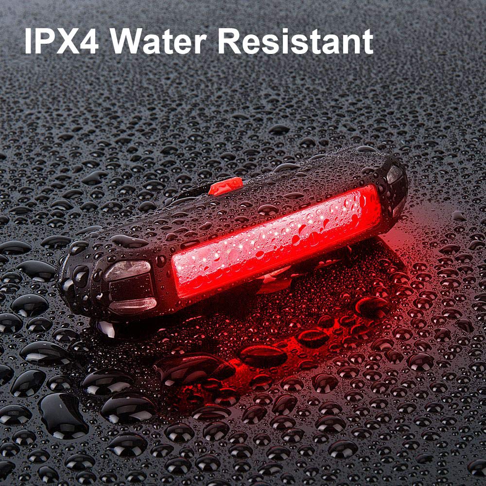 GPMTER Ultra Bright Bike Tail Light, USB Rechargeable Taillight, Waterproof Bicycle LED Rear Light for Road MTB Mountain Bikes, Helmets. Easy to Install for Cycling Safety Flashlight