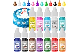 Food Coloring Liquid - Kiigfood 12 Colors Concentrated Liquid Food Coloring Set, Food Grade Food Color Dye for Cake Decorating, Christmas Baking, Cooking, DIY Slime, Macaron, Easter Egg - 6ml/ Bottle