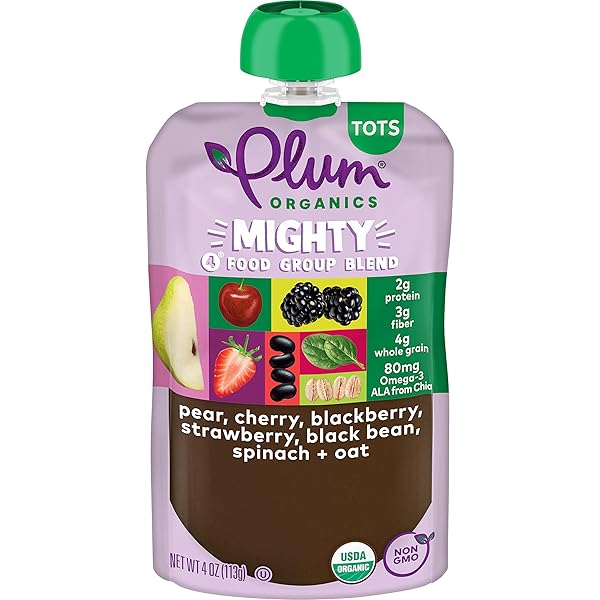 PLUM ORGANICS MIGHTY 4 ORGANIC TODDLER FOOD –...
