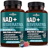 NEW AGE NAD+ Supplement Complex – NAD+ 300 mg with Astaxanthin, Urolithin A, Resveratrol, CoQ10 & Antioxidant Blend – Cellular Energy, Support or Women & Men – Vegan, Non-GMO- 120 Count