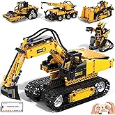5 in 1 Building Toys STEM Robotics Kit for Kids 6-14, Remote & APP Controlled STEM Excavator/Truck/Robot/Bulldozer/Roller, 535 PCS Blocks RC Robot Erector Sets, Birthday Gift for 8 10 11 12+ Years Old