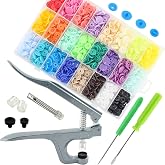 SHRJ 360 Sets T5 Snaps Buttons No Sew Plastic Snaps Fasteners with Pliers Tools 24 Colors Snap Fasteners Buttons Kit for Sewing Clothes Fabric DIY Crafting (with Pliers Tool)