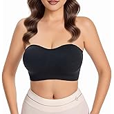 saillsen Womens Girls Strapless Bras Non-Slip Wirefree Breathable Based Bandeau Everyday Bra Tube Top