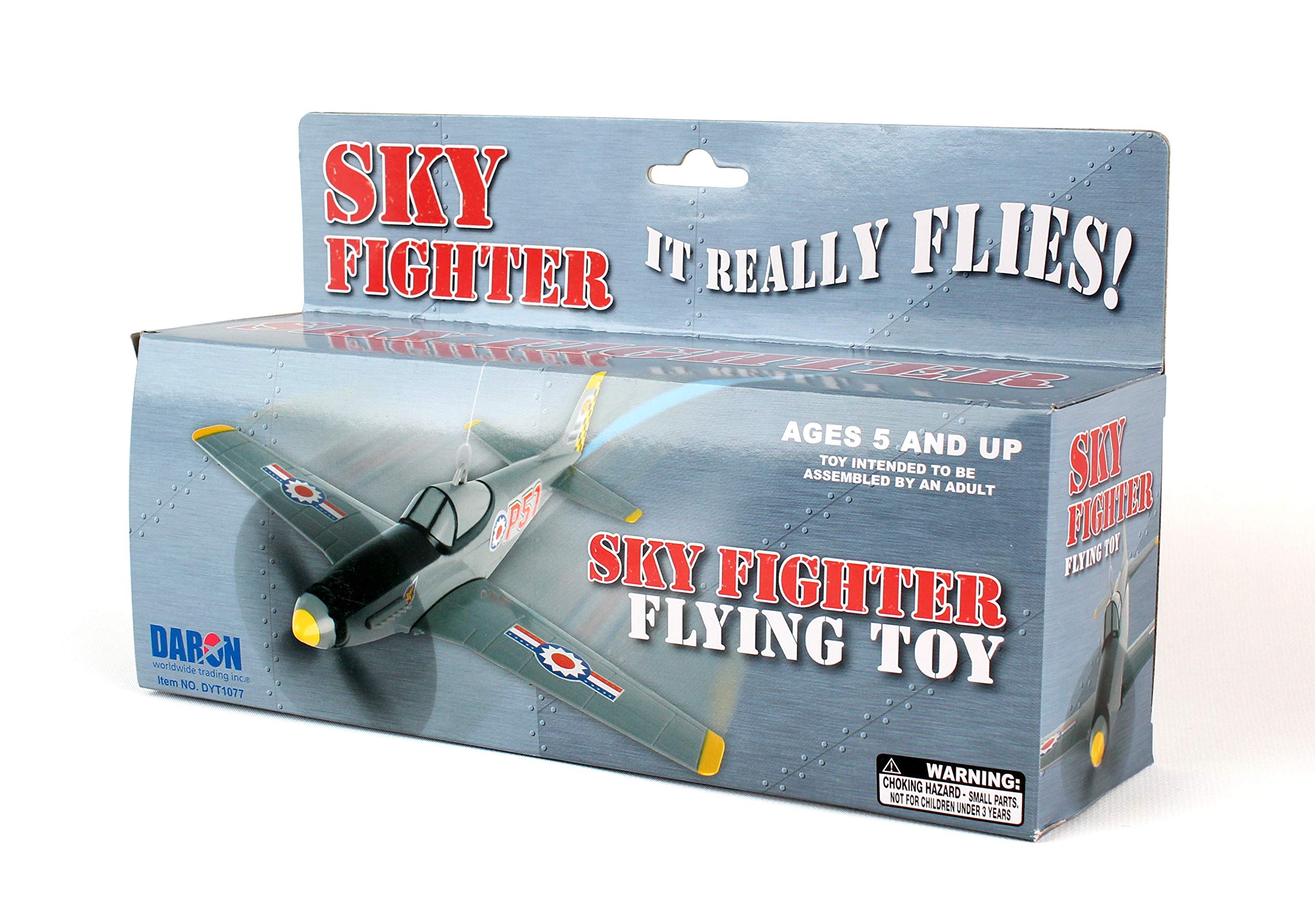 Daron Sky Fighter Flying Toy on a String , Grey