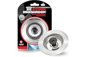Kitchen SinkShroom Revolutionary Clog-Free Stainless Steel Sink Strainer, Chrome gray