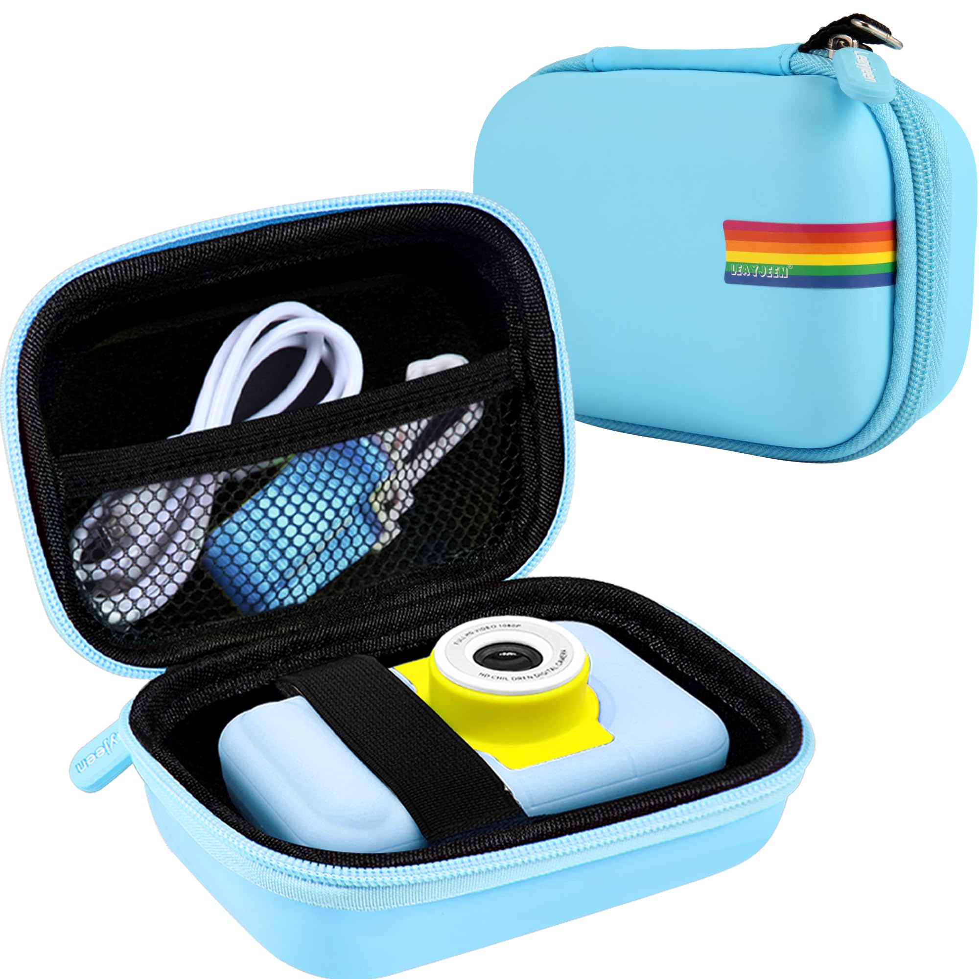Leayjeen Kids Digital Camera Case, Compatible with Gofunly/Hangrui/Cocopa/GREENKINDER/YunLone/arnssien/Vavkasi, Christmas Birthday Gift Toys for Boys and Girls(Case Only) Blue