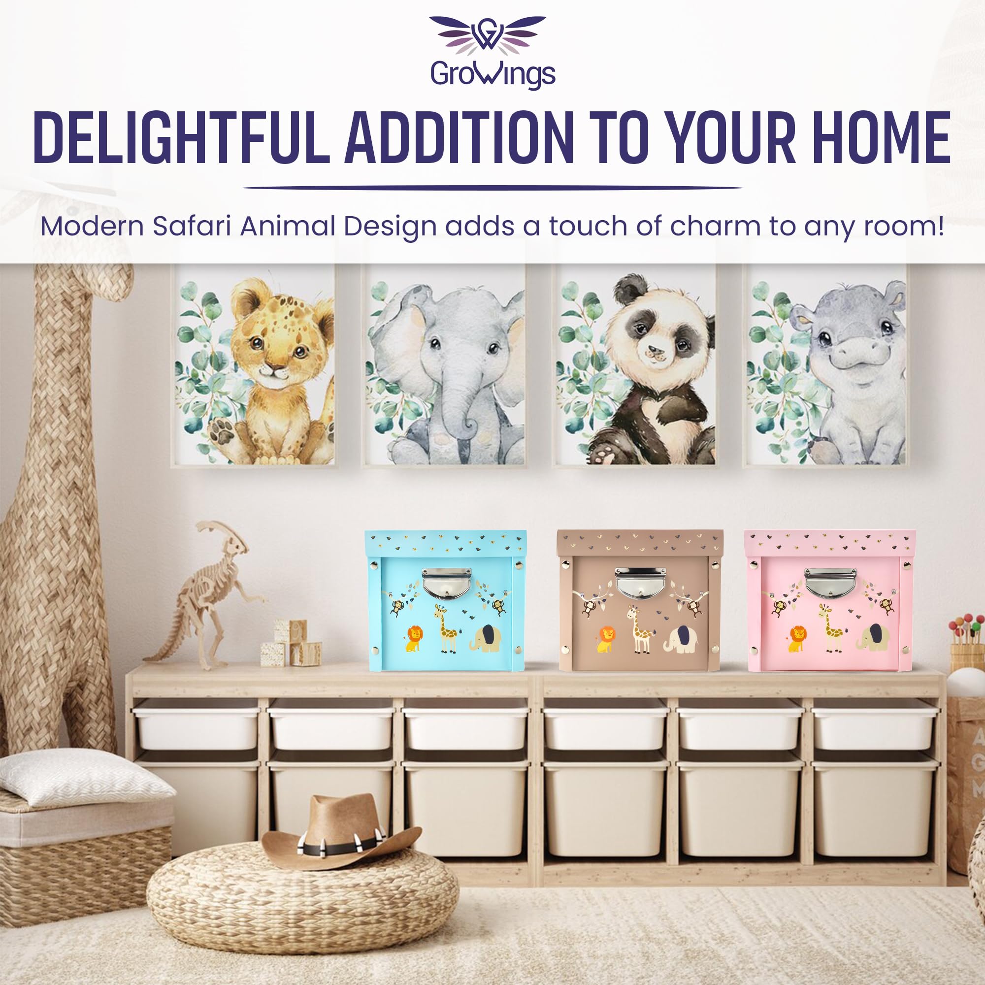 GroWings Baby Keepsake Box - Large Memory Storage for Newborns, Suitable for Boys and Girls, Strong, Durable, and Collapsible Gifts