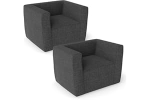 Giantex Set of 2 Inflatable Sofa Chair, Portable Air Blow Up Accent Chair w/Detachable Cover, Spacious Seat, Wide Armrest & B