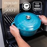 Nuovva Enamelled Cast Iron Dutch Oven 5 Quart Blue 24cm with Lid view 5