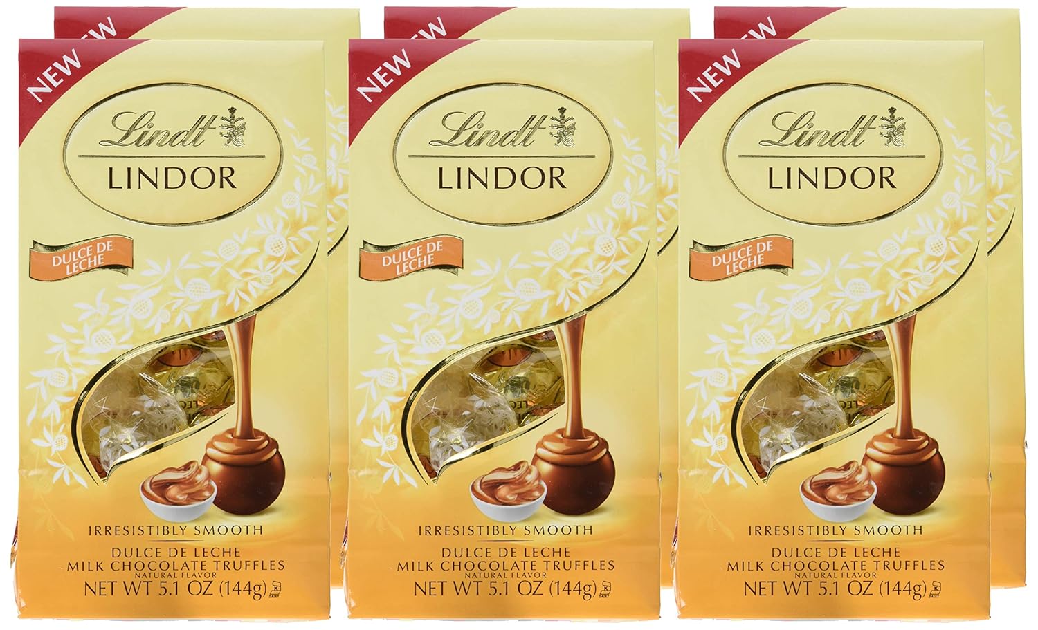 Lindt LINDOR Dulce de Leche Milk Chocolate Truffles, Milk Chocolate Candy with Smooth, Melting Truffle Center, 5.1 oz. Bag (6 Pack) : Grocery & Gourmet Food