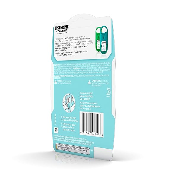 LISTERINE POCKETPAKS BREATH STRIPS, COOL MINT, 72 COUNT (PACK OF 1)