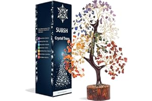 SUBSH 7 Chakra Tree of Life - Crystal Tree for Positive Energy - Healing Crystals and Stones - Birthday Gifts for Women, Home Office Decor -10-12"