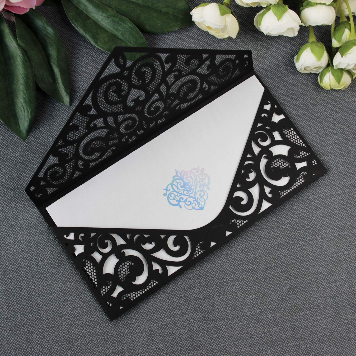 Luxe Elegance Black Pocket Invitation Invitations By Dawn