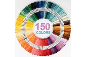 FUNCYboo 150 Skeins Embroidery Floss, Embroidery Thread Friendship Bracelet String Multi Color Cross Stitch Threads for Gifts