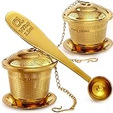 Tea Infuser (Set of 2) with Tea Scoop and Drip Dray - Ultra Fine Tea Strainer for Loose Leaf Tea - Stainless Steel Tea Steepe