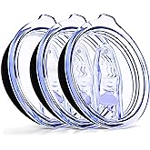 3 Wine Tumbler Lids, 12 oz Spill Proof 2.9 inch Diameter (Outer Rim) Lids for Wine Mugs - No Leak Design Splash Resistant Replacement Silicon Sliding Covers, Pack of 3 Insulated Cover