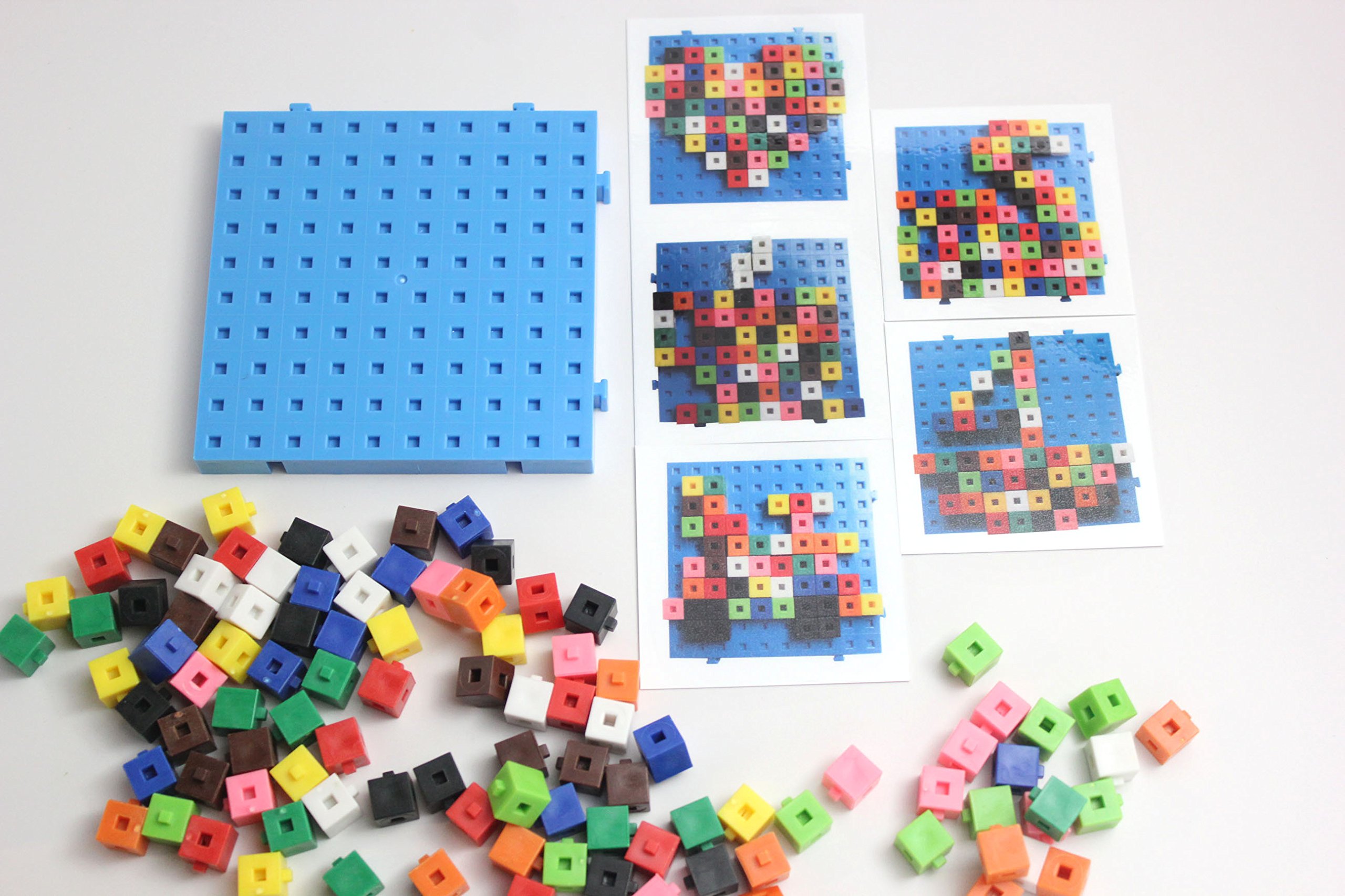 Linking Cube Blocks Pattern Cards and Building Baseboard Snap Block