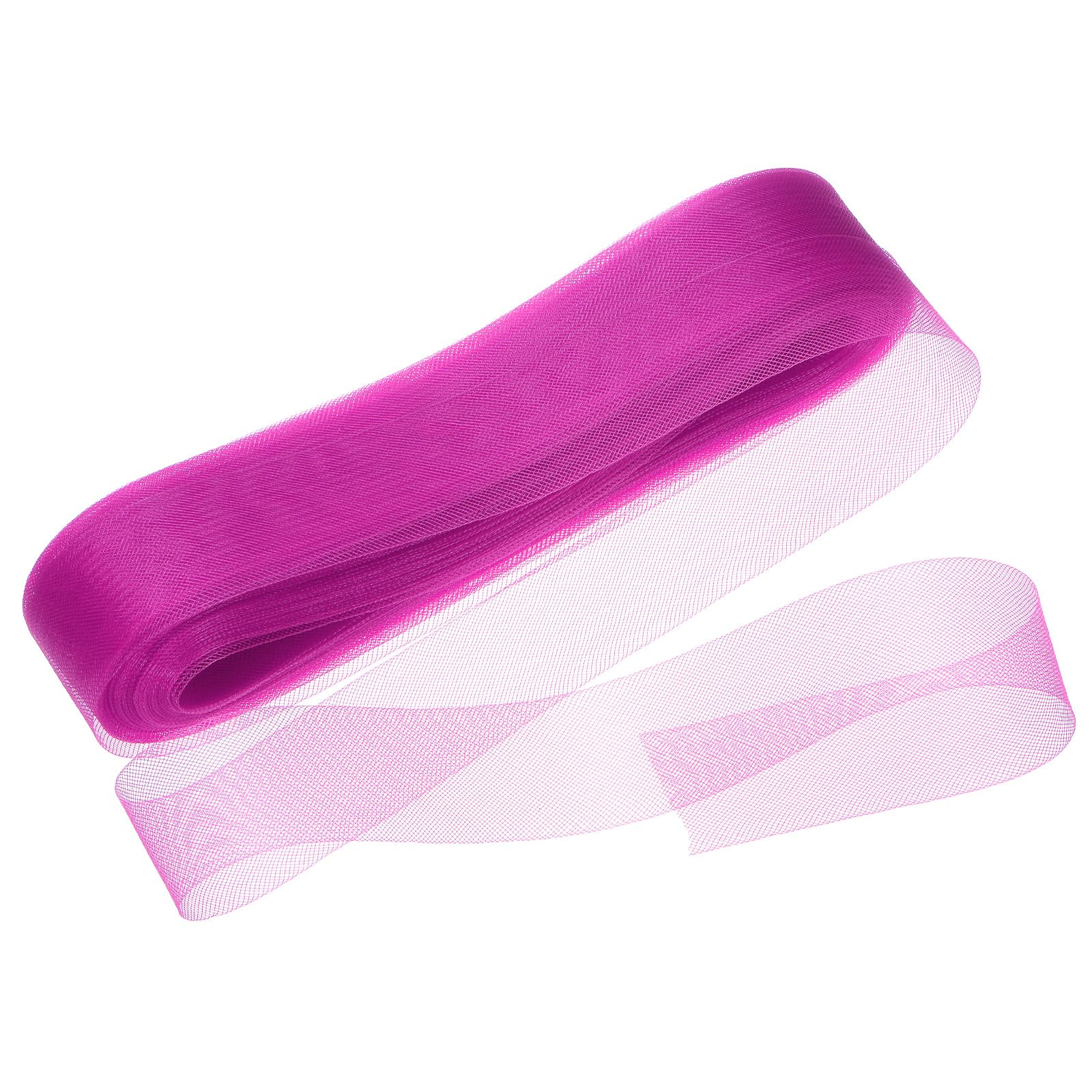 M METERXITY Stiff Horsehair Braid 2 Inch Wide 50 Yards Soft Polyester Horsehair Braid Roll for Wedding Dress/Dance Formal Dress Accessories/Skirt Boning Sewing Shaping [Rose Red]