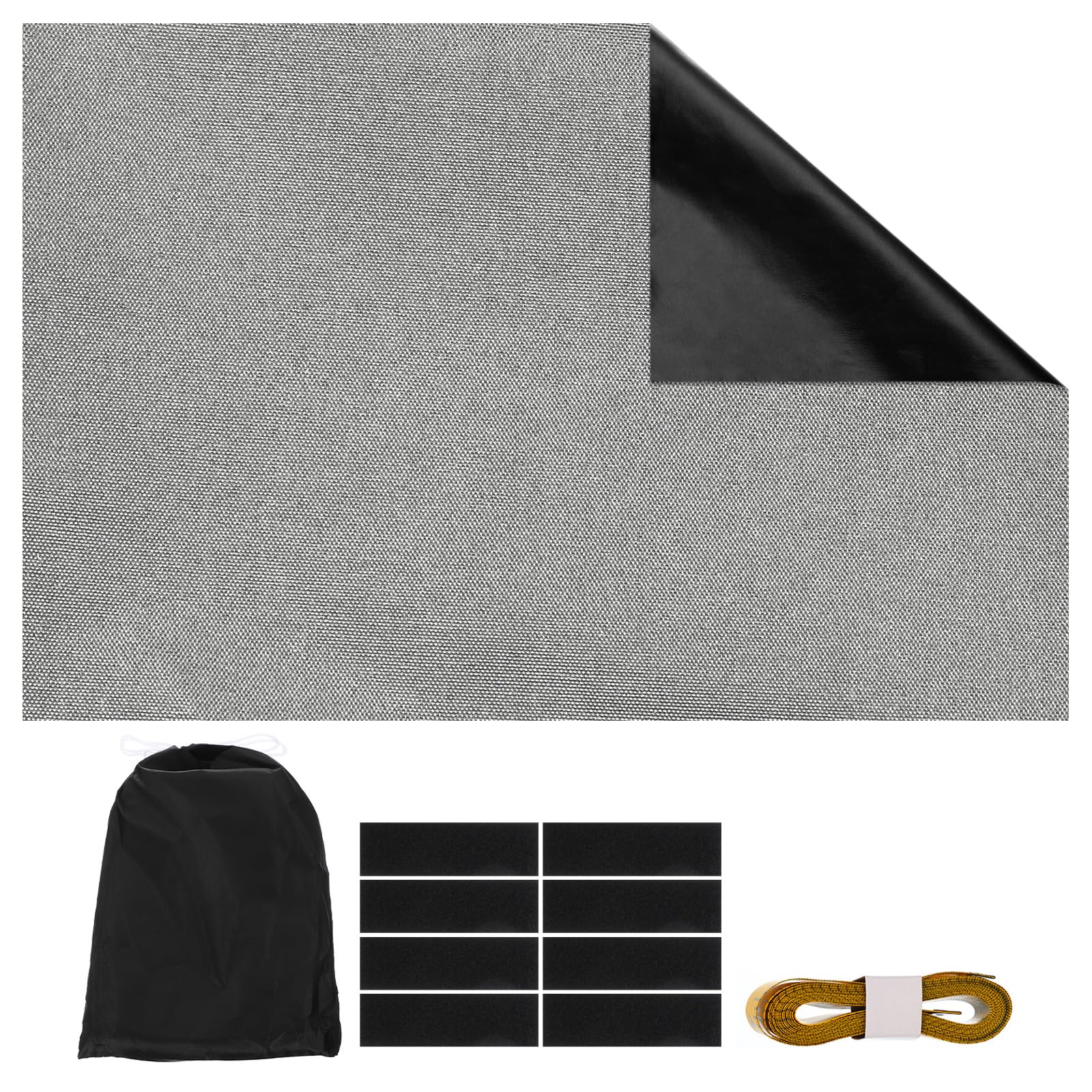 PATIKIL Portable Blackout Curtains, 1 Set 79 x 59 Inch Polyester Thermal Window Drapes 100% Shading Rate for Attic Living Room Bedroom, Grey