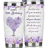 Subvise 50 Year Old Women Birthday Tumbler 20oz-50 Year Old Women Gifts Ideas-Double Wall Stainless Steel Vacuum Insulated Coffee Cup