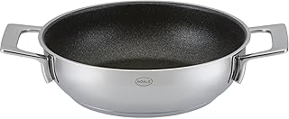 RÖSLE SILENCE Servierpfanne, Pfanne mit kratzfester Antihaftversiegelung ProResist, 24 cm, PFOA frei, Edelstahl 18/10, Spülmaschinengeeignet